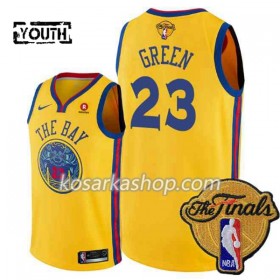 Dres Golden State Warriors Draymond Green 23 2018 NBA Finals Patch Nike Žuti City Edition Swingman - Dječji
